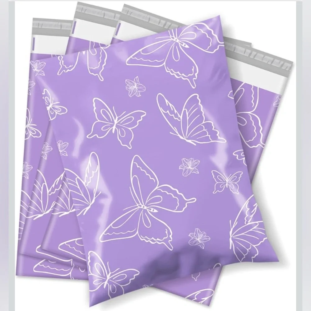 25 Purple Butterfly 14.5x19 Poly Mailers